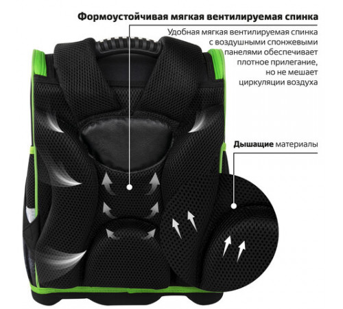 Ранец ЮНЛАНДИЯ WISE, 1 отделение, 3 кармана, устойчивое дно, 