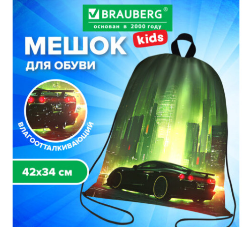 Мешок для обуви BRAUBERG KIDS, с петлей, 42х34 см, 