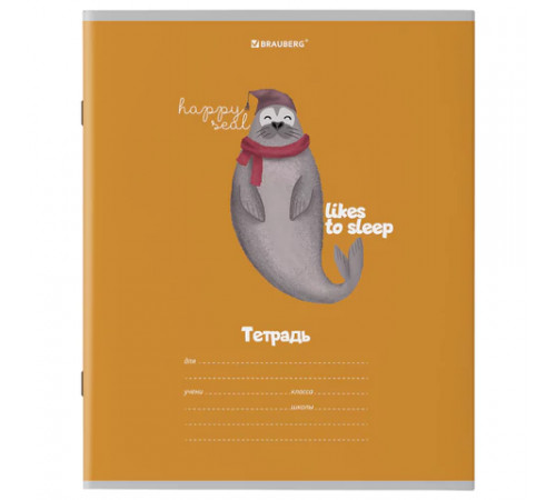 Тетрадь 18 л. BRAUBERG клетка, обложка картон, 