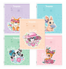Тетрадь 12 л. ЮНЛАНДИЯ, линия, обложка картон, BE CUTE, 107285