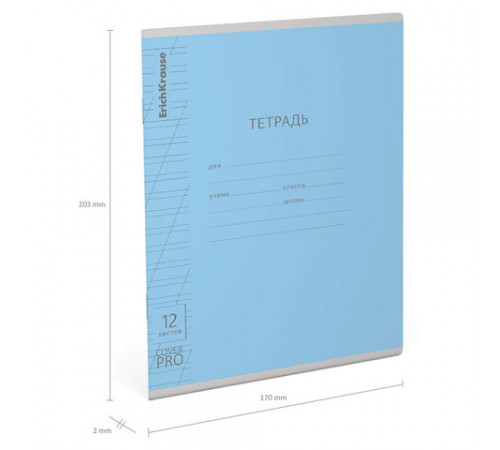 Тетрадь обложка пластик, 12 л. косая линия, ERICH KRAUSE, 