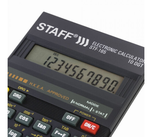 Калькулятор инженерный STAFF STF-165 (143х78 мм), 128 функций, 10 разрядов, 250122