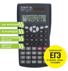 Калькулятор инженерный STAFF STF-810 (161х85 мм), 240 функций, 10+2 разрядов, двойное питание, 250280
