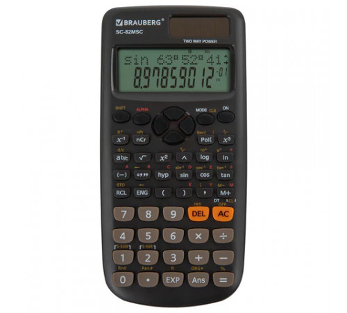 Калькулятор инженерный BRAUBERG SC-82MSС (165х84 мм), 240 функций, 10+2 разрядов, двойное питание, 271722