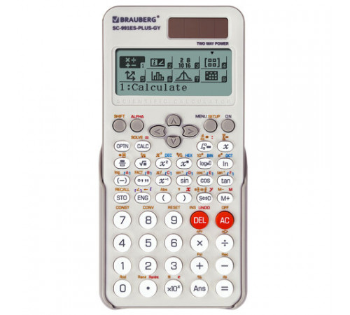 Калькулятор инженерный BRAUBERG SC-991ES-PLUS-GY (164х80 мм), 552 функции, 10+2 разряда, СЕРЫЙ, 272652