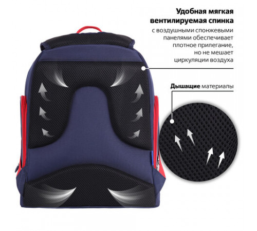 Рюкзак BRAUBERG CLASSIC, легкий каркас, премиум материал, 
