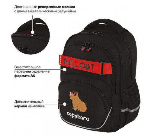 Рюкзак BRAUBERG MOTION, 2 отделения, 3 кармана, 