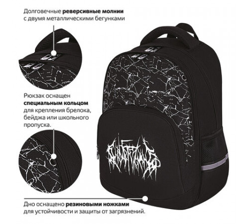 Рюкзак BRAUBERG SOFT, 2 отделения, 3 кармана, 