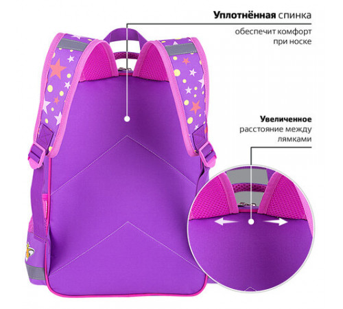 Рюкзак ПИФАГОР SCHOOL, 1 отделение, 3 кармана, 