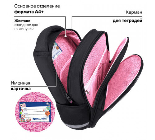 Рюкзак BRAUBERG OPTIMA, 2 отделения, с брелоком, 