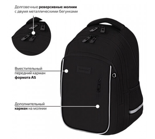 Рюкзак BRAUBERG INTENT, 2 отделения, 4 кармана, 
