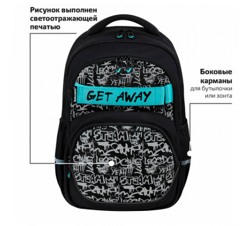 Рюкзак BRAUBERG MOTION, 2 отделения, 3 кармана, 