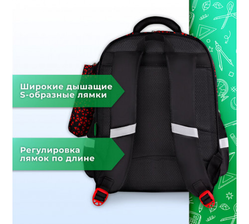 Рюкзак BRAUBERG KIDS MIND с пеналом в комплекте, 2 отделения, 