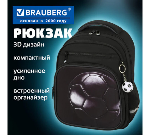 Рюкзак BRAUBERG PROFI, 2 отделения, с брелком, 