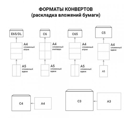 Конверты С3+ (360х460 мм), КРАФТ, без клея, 90 г/м2, КОМПЛЕКТ 500 шт., треугольный клапан, 460ТК