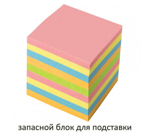 Блок для записей непроклеенный, 9х9х9 см, плотность 80 г/м2, цветной, ОФИСМАГ, 124444