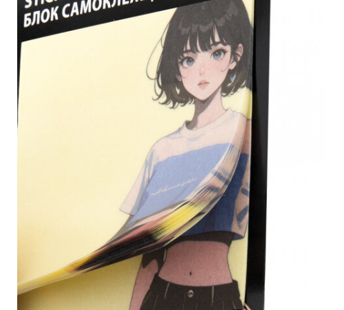 Блок самоклеящийся (стикеры) BRAUBERG ANIME, 73х73 мм, 20 листов, 116709