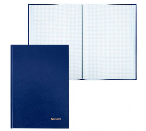 Книга учета 160 л., клетка, твердая, бумвинил, блок офсет, А4 200х290 мм, BRAUBERG, 130182