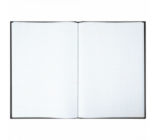 Книга учета 96 л., клетка, твердая, бумвинил, офсет, наклейка, А4 (200х290 мм), BRAUBERG, черная, 130278