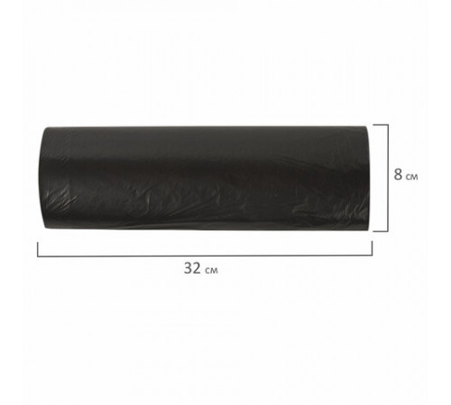 Мешки для мусора 240 л черные, в рулоне 10 шт., ПВД 30 мкм, 90x130 см, ЛЮБАША эконом, 608916