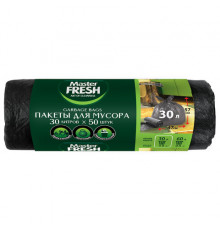 Мешки для мусора 30 л, 57х47 см, черные, 7 мкм, 50 шт., MASTER FRESH