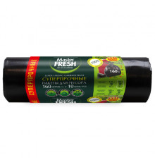 Мешки для мусора 160 л, XXXL, суперпрочные, черные, 28 мкм, 10 шт., MASTER FRESH