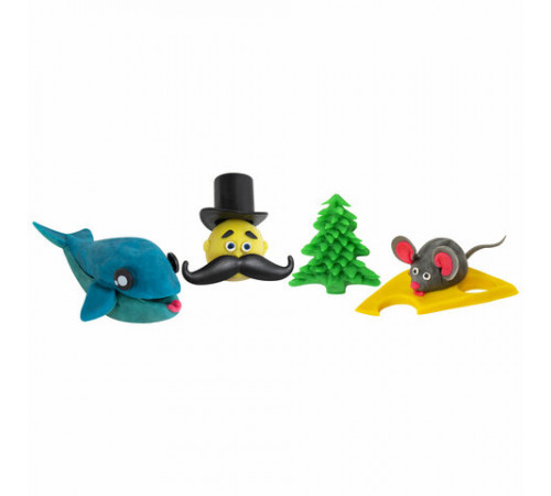 Пластилин-тесто для лепки BRAUBERG KIDS, 6 цветов, 300 г, 10 формочек, шприц, стек, крышки-штампики, 106719