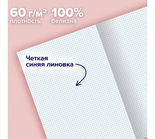 Тетради КОМПЛЕКТ 3 шт. А4, 96 л., BRAUBERG скоба, клетка, глянцевый лак, 