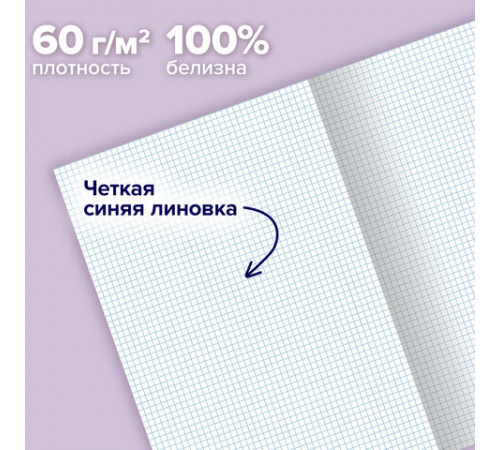 Тетради ДЭК А4 96 л. КОМПЛЕКТ 3 шт. BRAUBERG скоба, клетка, глянцевый лак, 