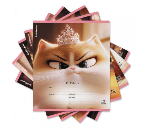 Тетрадь 12 л., клетка, блёстки, ERICH KRAUSE, 