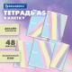Тетрадь А5 48 л. BRAUBERG скоба, клетка, выборочный лак, 