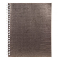 Тетрадь бумвинил, А5, 96 л., гребень, офсет №1, клетка, КОРИЧНЕВАЯ Metallic, HATBER, 059709, 96Т5бвВ1гр