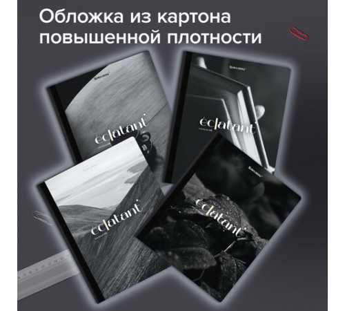 Тетрадь А5 96 л. BRAUBERG, на сшивке с корешком, клетка, обложка картон, 