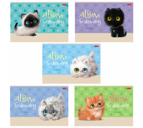 Альбом для рисования, А4, 32 л., скоба, обложка картон, ламинация, HATBER, 205х290 мм, 