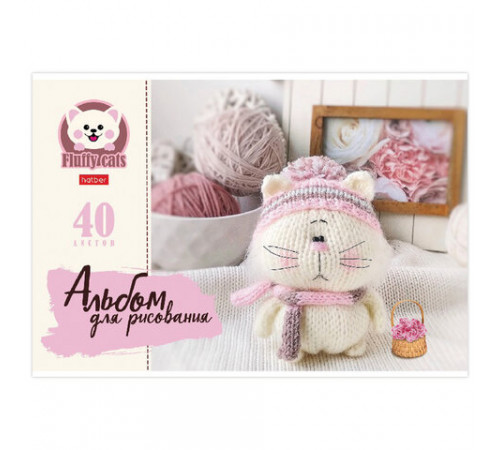 Альбом для рисования, А4, 40 л., скоба, обложка картон, HATBER, 205х290 мм, 