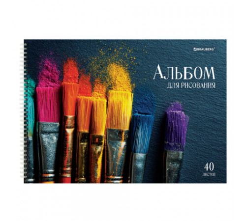 Альбомы для рисования ДЭК, А4, 40 л., КОМПЛЕКТ 2 шт., гребень, глянцевый лак, BRAUBERG, 200х290 мм, 