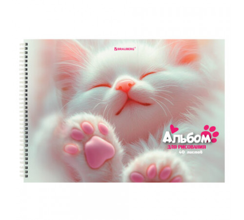 Альбомы для рисования ДЭК, А4, 40 л., КОМПЛЕКТ 2 шт., гребень, Soft-touch, BRAUBERG, 200х290 мм, 