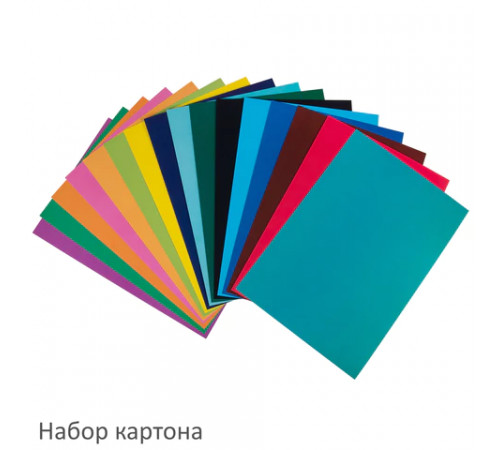 Набор картона и бумаги А4 мелованные (картон 16 л. 16 цветов, бумага 16 л. 16 цветов), BRAUBERG, 113566