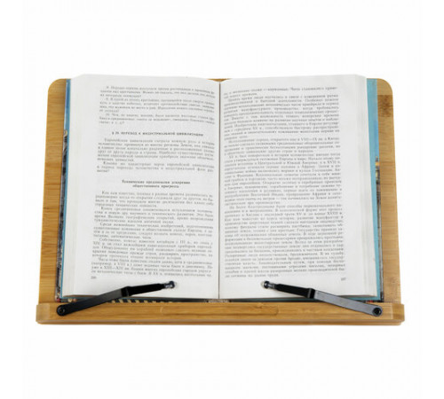 Подставка для книг и планшетов большая бамбуковая BRAUBERG, 34х24 см, регулируемый наклон, 237896