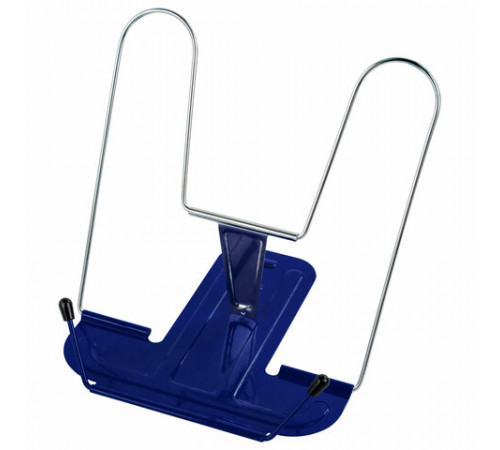 Подставка для книг и учебников BRAUBERG LINE+, металлическая, синяя, европодвес, 238071