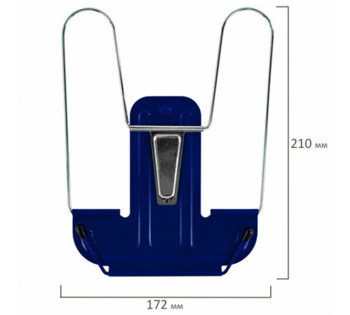 Подставка для книг и учебников BRAUBERG LINE+, металлическая, синяя, европодвес, 238071