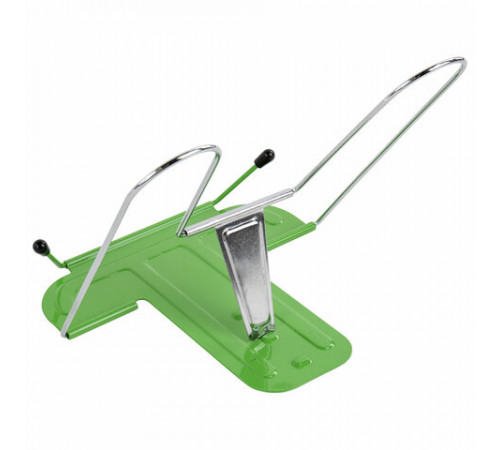Подставка для книг и учебников BRAUBERG LINE+, металлическая, зеленая, европодвес, 238072