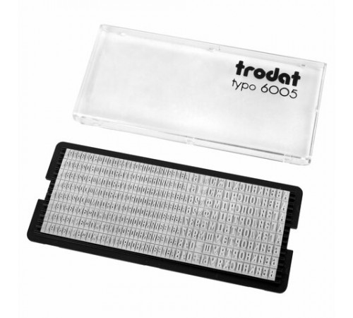 Касса русских букв/цифр для печатей и штампов TRODAT 6005, 360 символов, шрифт 3,1 мм / 2,2 мм, 86617
