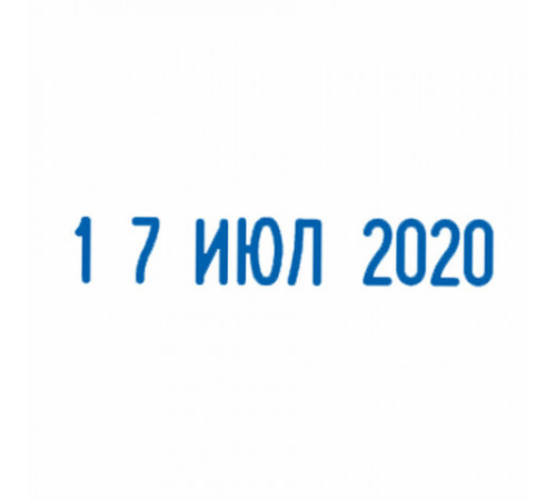 Датер ручной ленточный, месяц БУКВАМИ, оттиск 25х4 мм, синий, TRODAT 1010, 78471