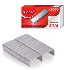 Скобы для степлера №24/6, 1000 штук, MAPED (Франция), до 20 листов, 324405