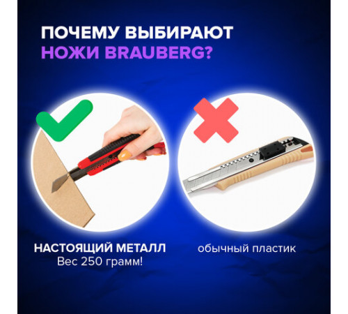 Нож канцелярский 18 мм BRAUBERG 