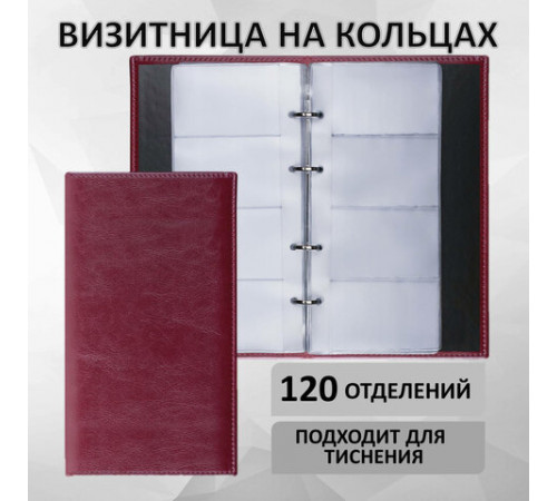 Визитница на кольцах BRAUBERG 