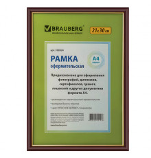 Рамка 21х30 см, пластик, багет 14 мм, BRAUBERG 
