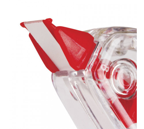 Корректирующая лента BRAUBERG RED POWER, 5 мм х 6 м, корпус прозрачный, механизм перемотки, европодвес, 220641
