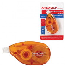 Корректирующая лента ОФИСМАГ, 5 мм х 8 м, корпус оранжевый, блистер, 226812